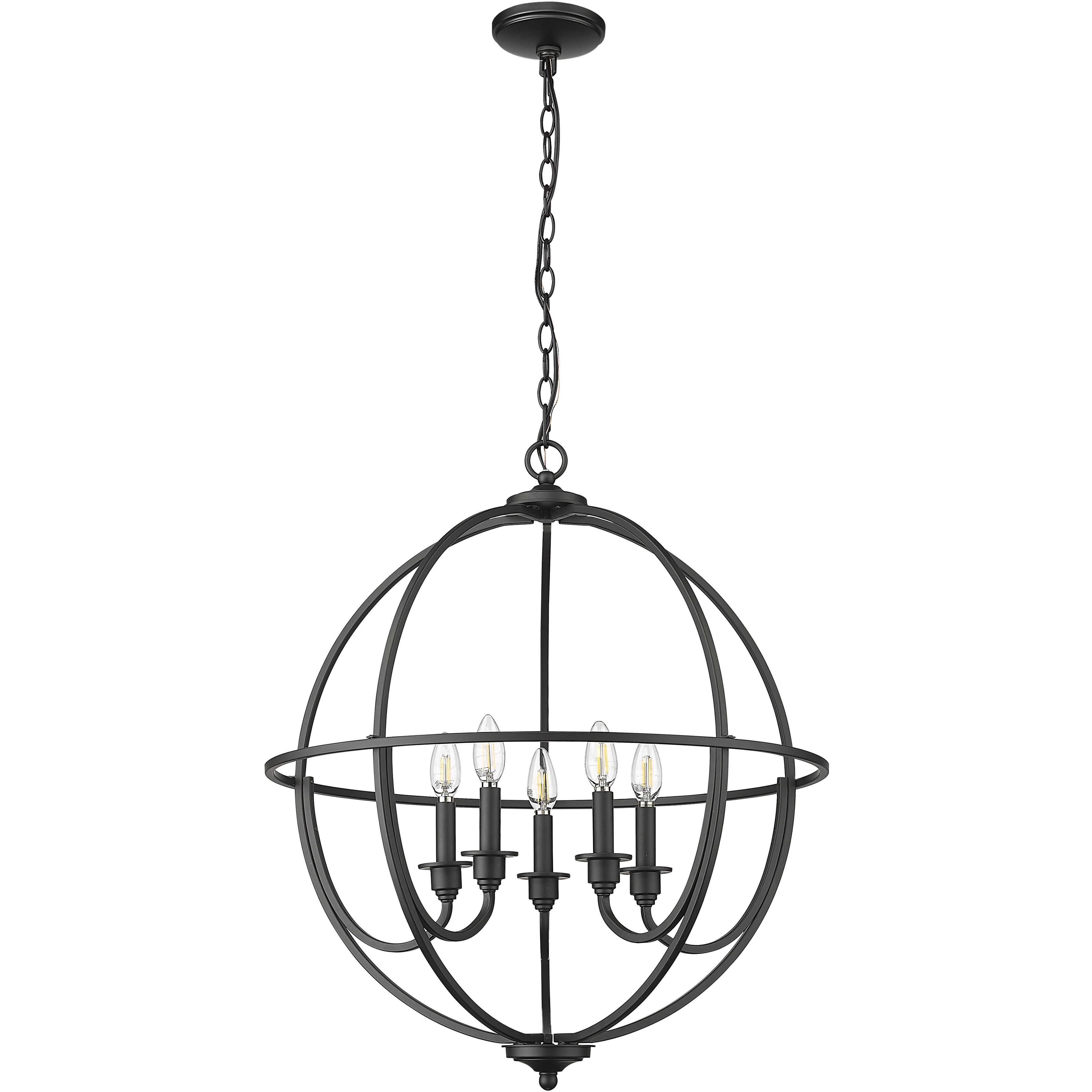 Artemis 5 Light 24 inch Matte Black Chandelier Ceiling Light